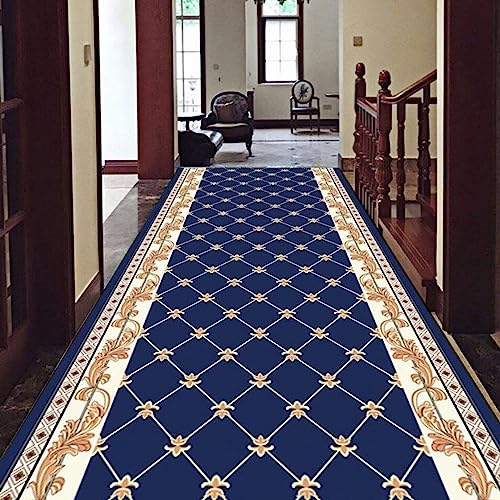 Alfombra para pasillos azul antideslizante para evitar resbalones en casa 3