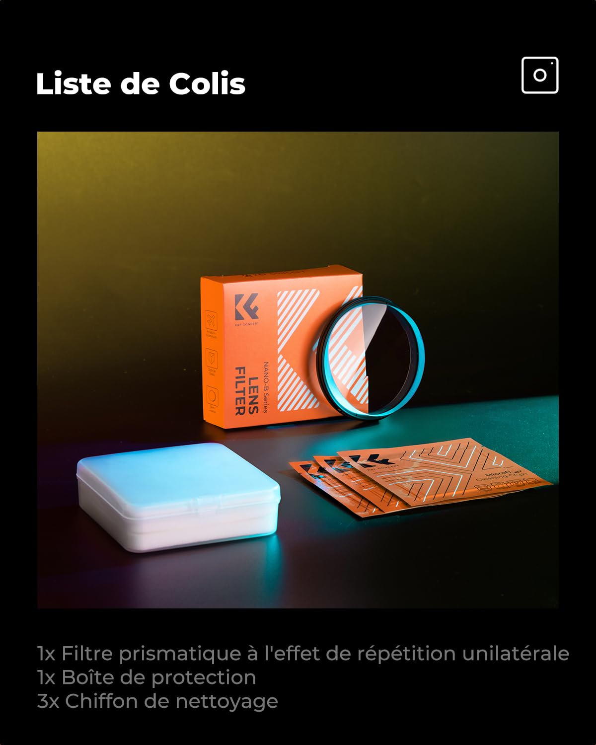 K&F CONCEPT 82mm Filtre Effet Spécial-Allonger Les Ombres Unilatérales pour Objectif Appareil Photo