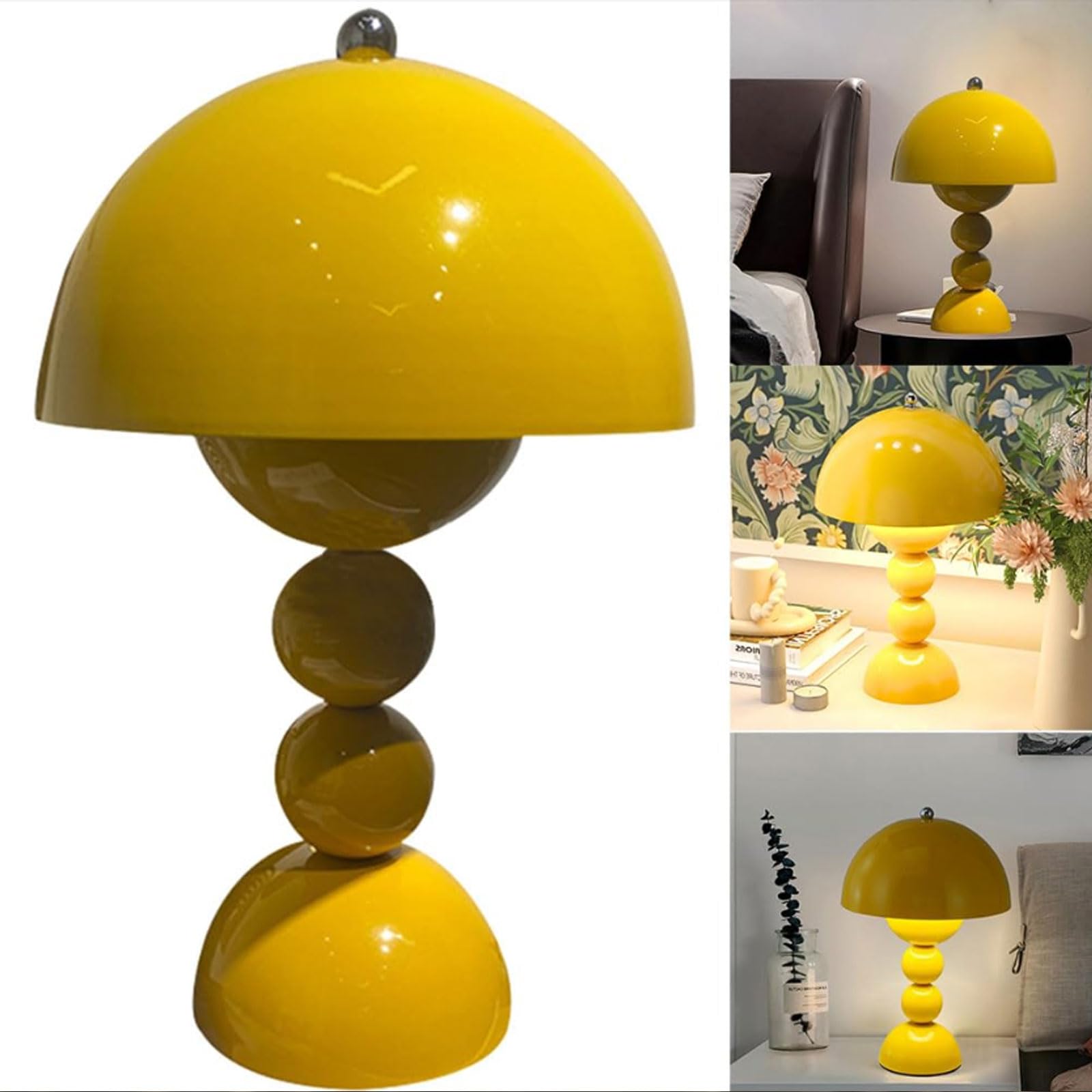 Lampada da tavolo ricaricabile, design a fungo LED, controllo touch, dimmerabile in 3 colori, ideale per camera da letto, cucina, esterni, campeggio e decorazione