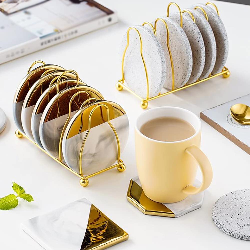 LUCBEI Sottobicchieri per Bevande Bere sottobicchieri Set di 6 sottobicchieri in Tazza di Granito impedisci Le sottobicchieri da Tavolo e mobili Sottobicchieri per tavolino da caffè (Color : B)