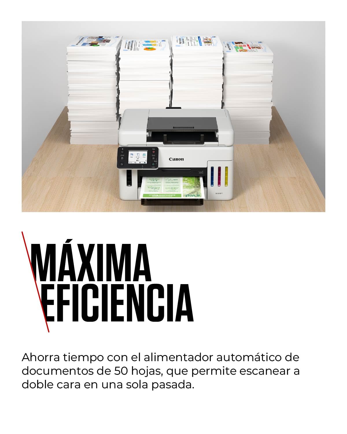 Canon MAXIFY GX6550 – Impresora Multifunción MegaTank a Color, Copiadora y Escáner A4 | Hogar y Oficina | Wi-Fi y Ethernet | Inyección de Tinta