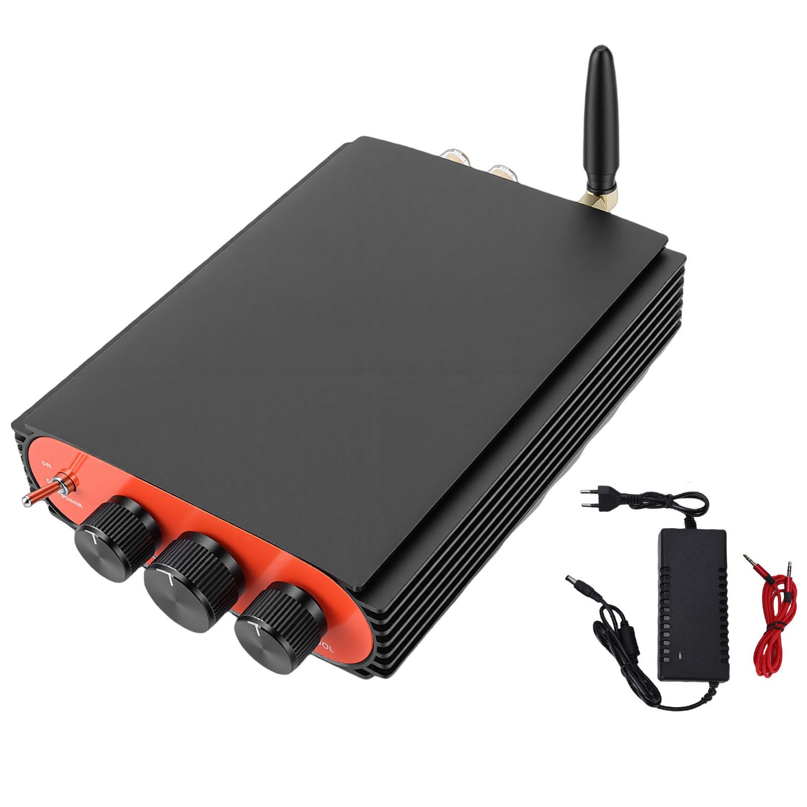 Jectse Płytka Wzmacniacza Audio o Mocy 600 W, Wzmacniacz Stereo Bluetooth, Układ Wielointerfejsowy TPA3255 DSP Dwukanałowy Wzmacniacz Stereofoniczny TPA3255, do Głośników (wtyczka UE)