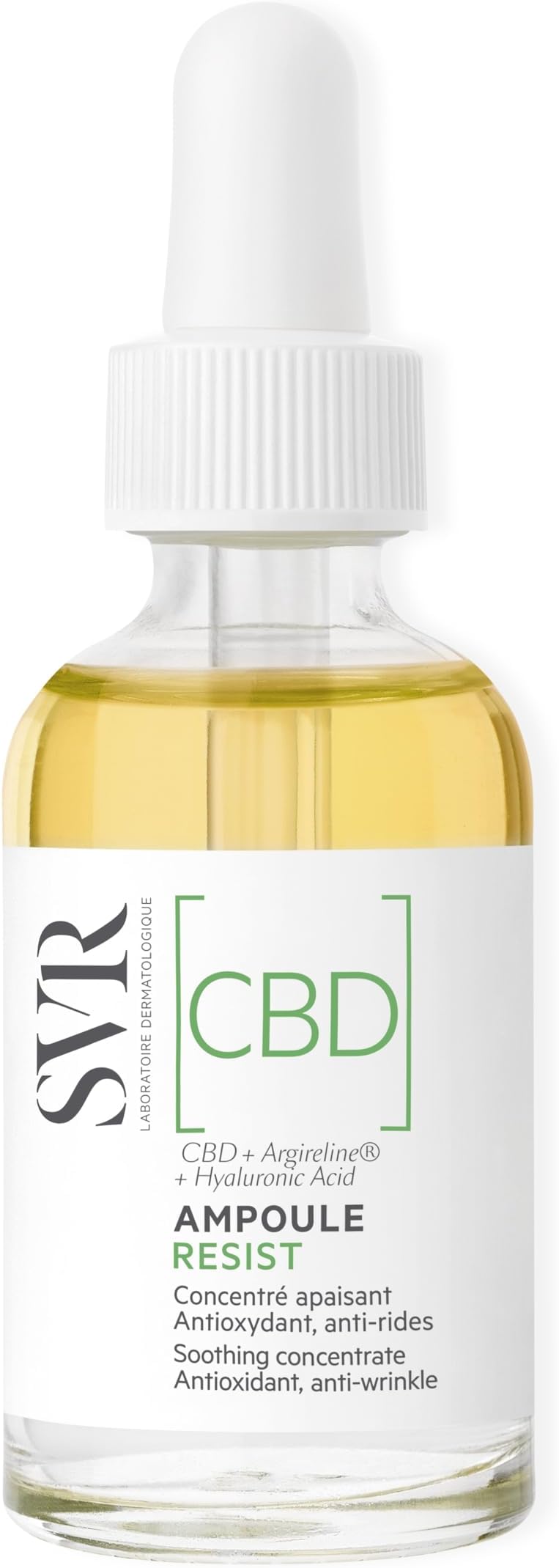 SVR[CBD] Ampoule Resist - Antioxidant Soothing Face Oil-Serum for Sensitised, Stressed Skin prone to Redness, Discomfort, Fine Lines, 30ml