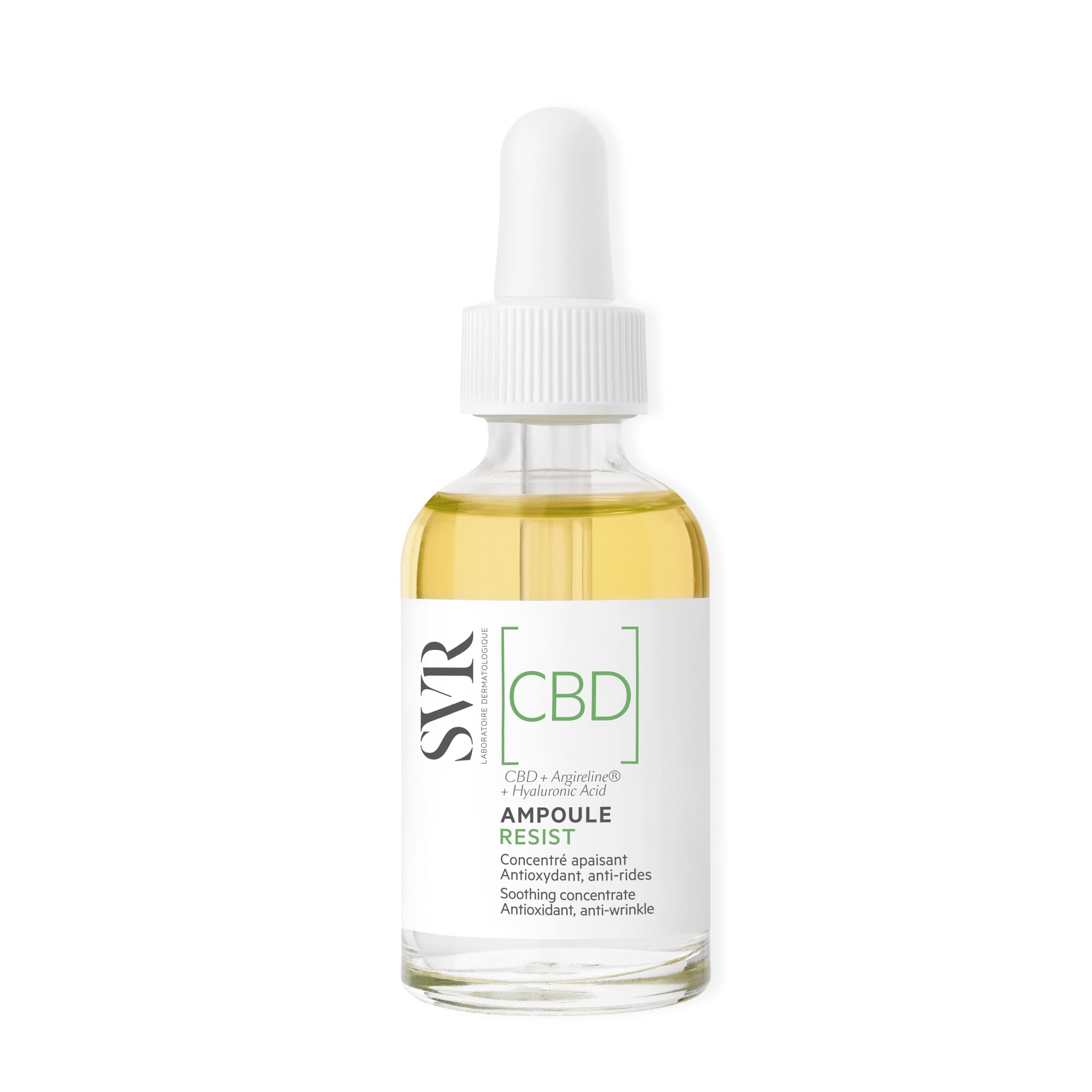 SVR[CBD] Ampoule Resist - Antioxidant Soothing Face Oil-Serum for Sensitised, Stressed Skin prone to Redness, Discomfort, Fine Lines, 30ml