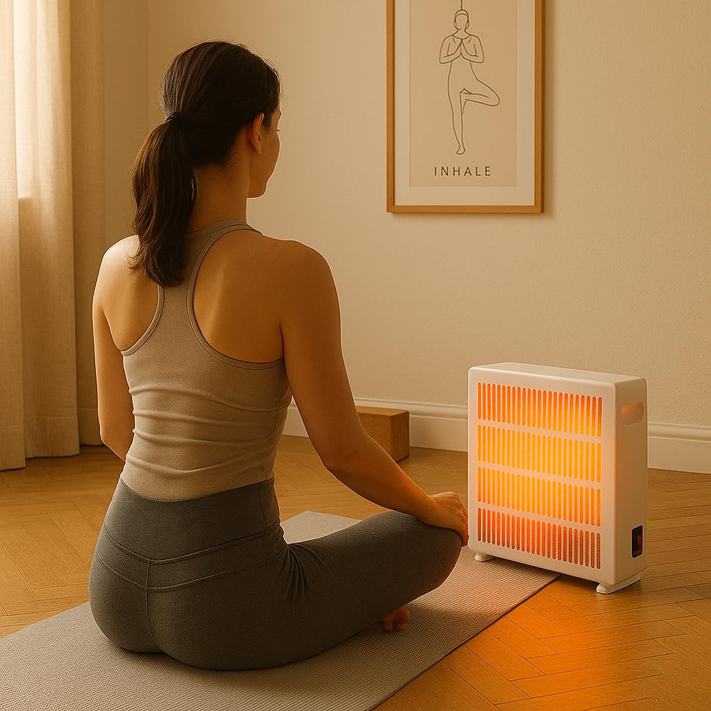 Calefacción eléctrica de 500 W, calefacción convectora con ruedas de suelo, dispositivo eléctrico silencioso, de pie, radiador con termostato