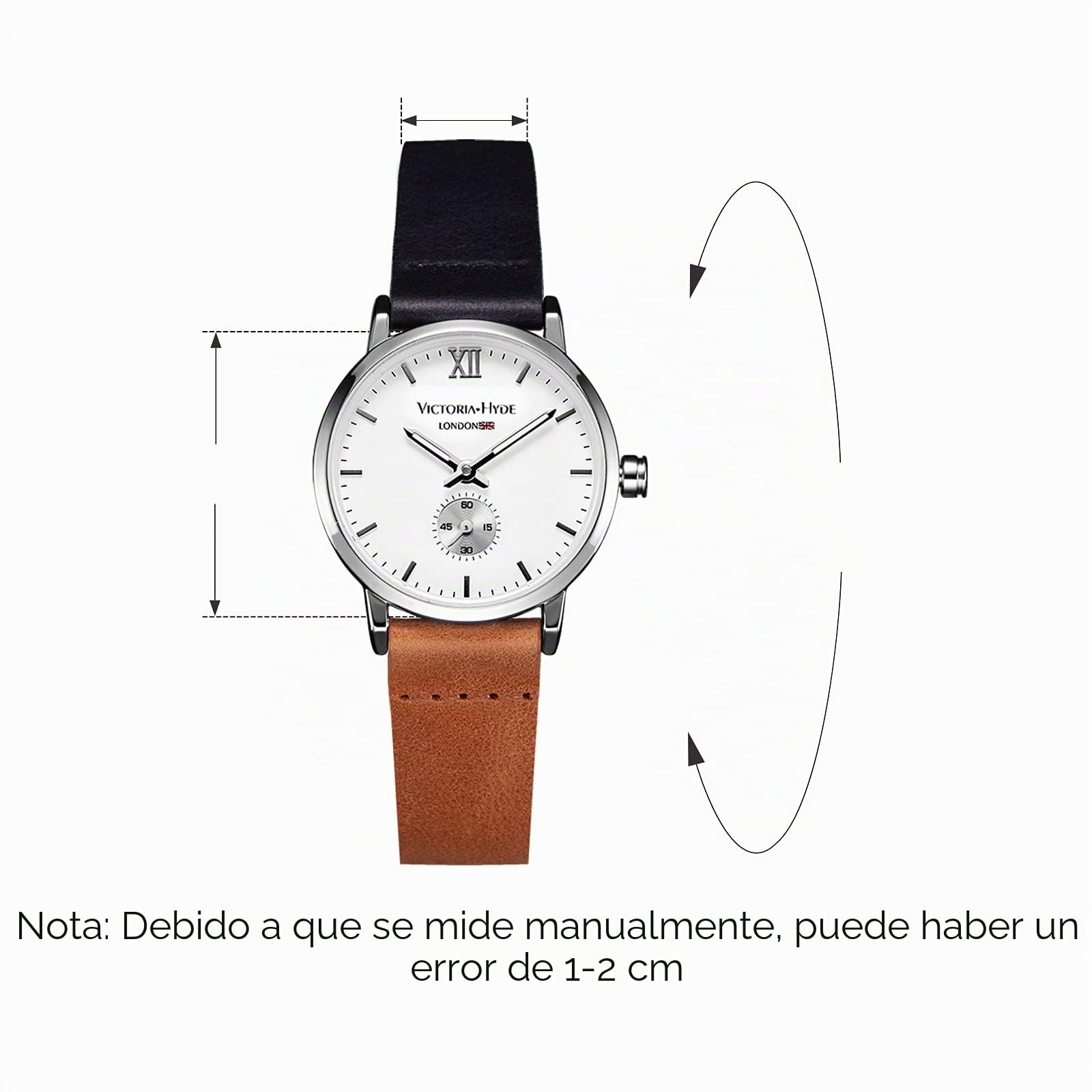 VICTORIA HYDE Esfera Pequeña Mujeres Reloj de Pulsera de Cuarzo Correa de Cuero