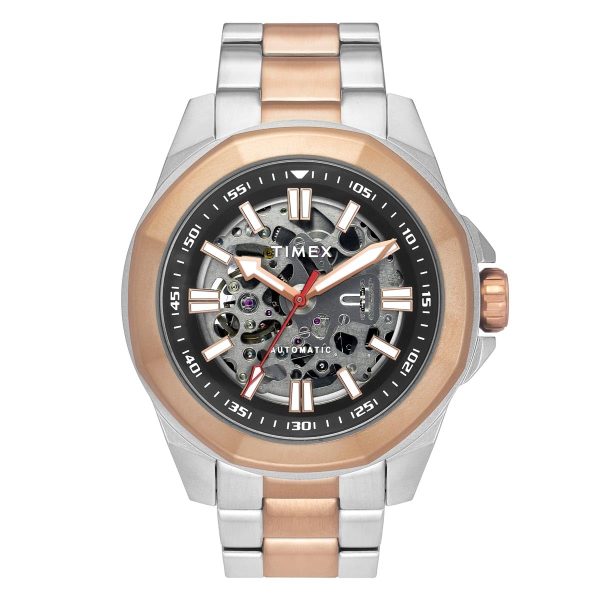 TIMEX Stainless Steel Men Black Round Dial Analog Automatic Watch - Tweg24102, Band_Multicolor (B0D95W563Z) Amazon Price History, Amazon Price Tracker
