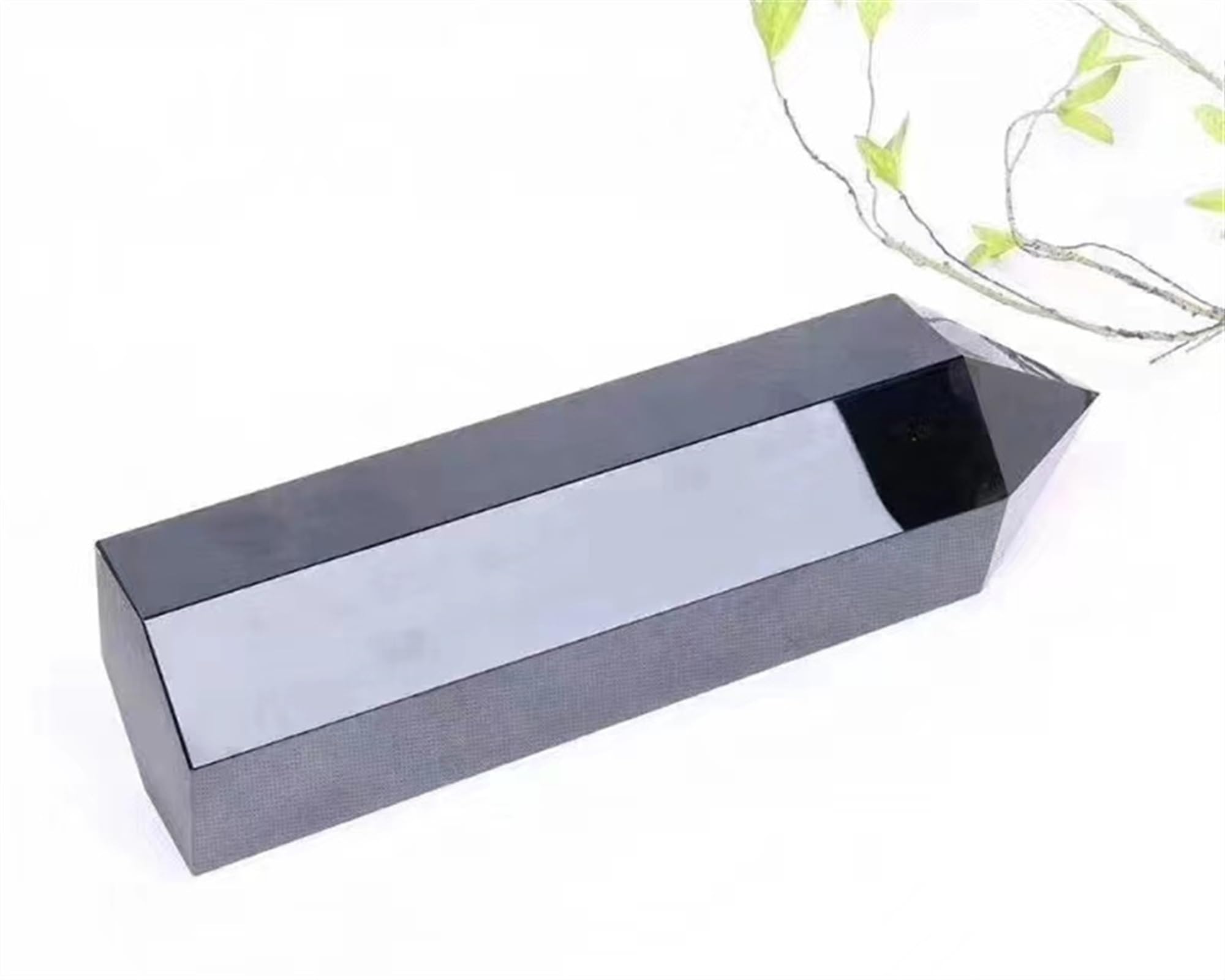Adornos de cristal Columna Hexagonal de obsidiana de roca Natural, adorno Mineral de punto de cristal, varita curativa, decoración del hogar, decoración de regalo DIY hermoso cristal(6-7cm 1pc)