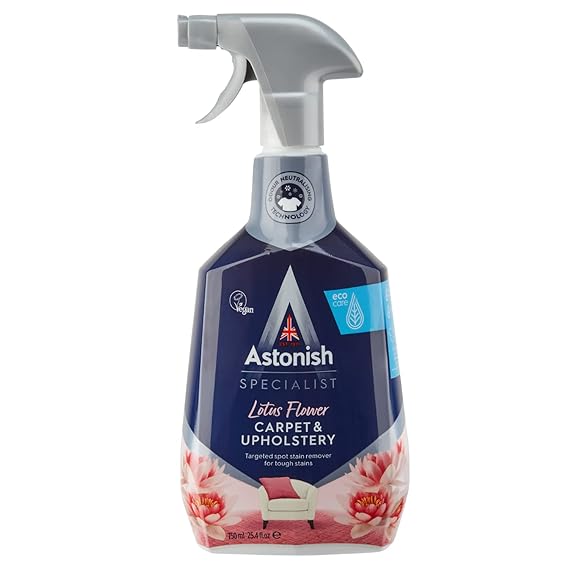 Astonish Specialist Carpet & Upholstery Cleaner & Tough Stains Remover Spray 750ml, for Fabrics and Laundry, Deep Cleaning and Odour Neutralising