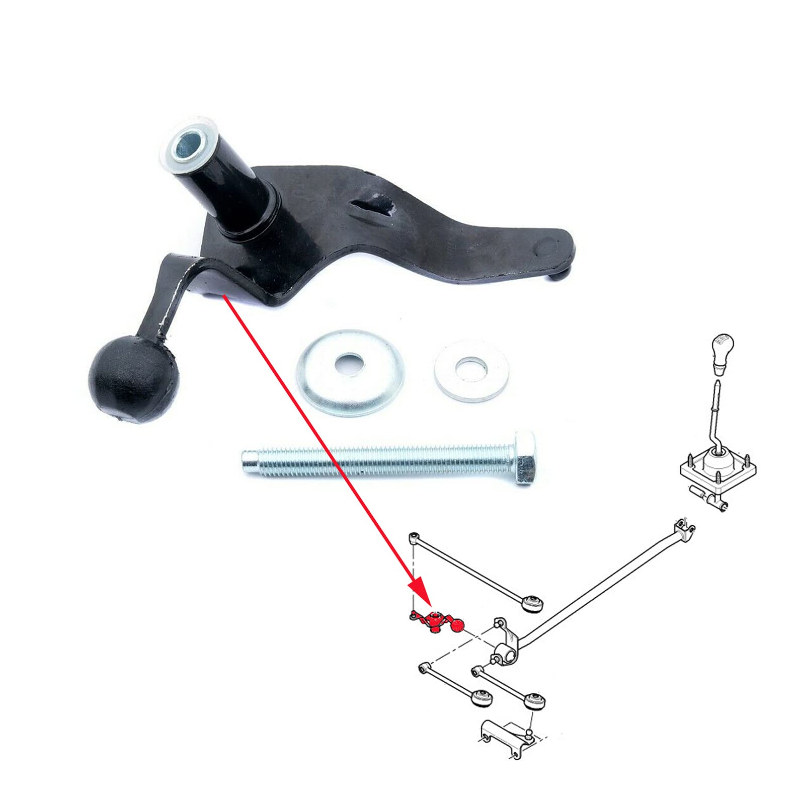 Renvoi de Commande Boite de Vitesse compatible pour 206 (3/5 portes, CC, SW, 206+) - 2449.89