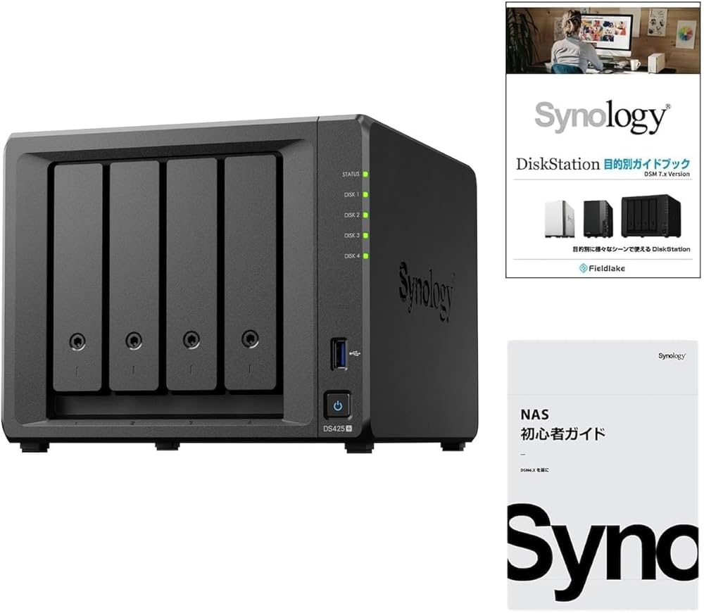 Amazon.co.jp: Synology NASキット 4ベイ DS425＋ /G【ガイドブック付