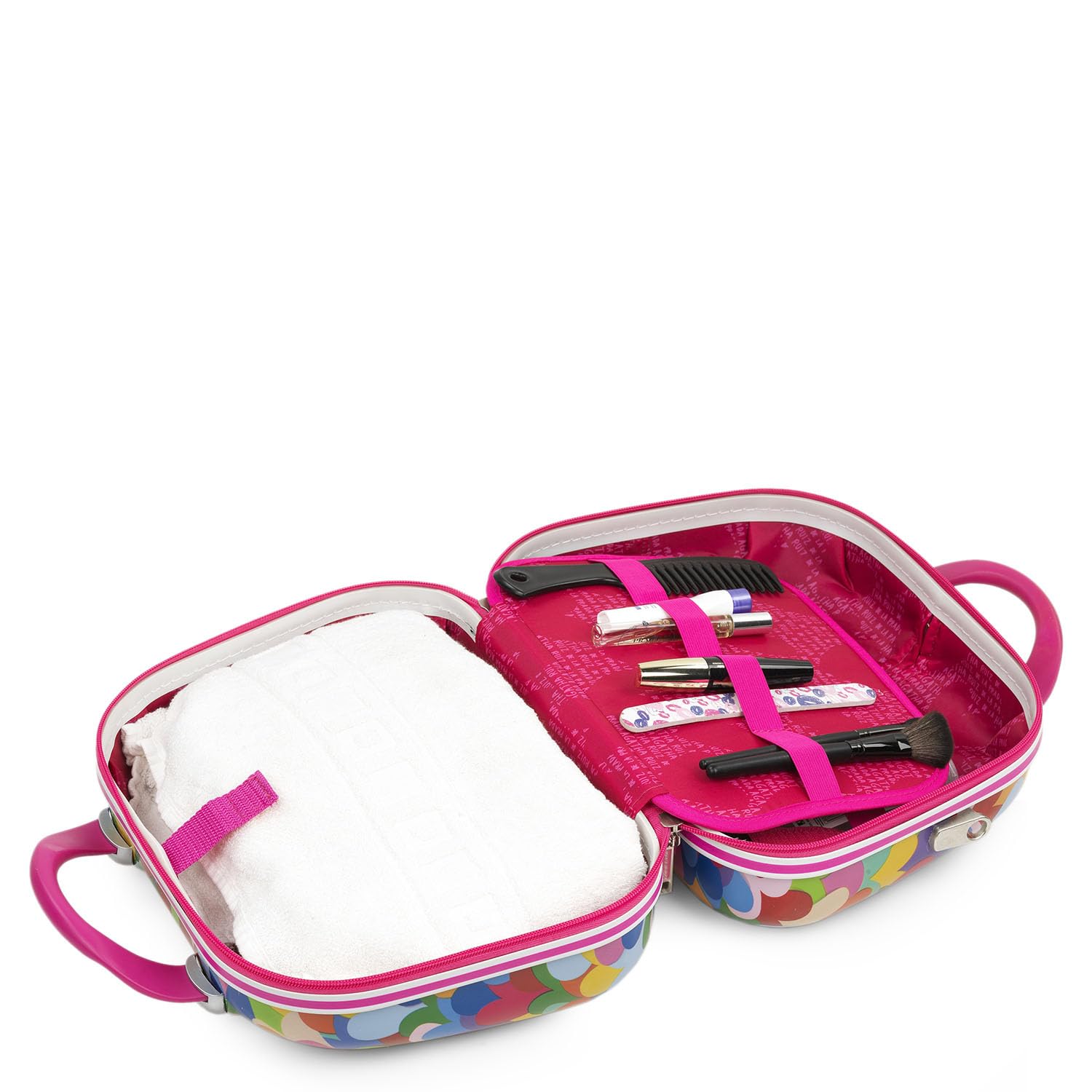 Agatha Ruiz de la Prada - Kosmetikkoffer Hartschale Groß, Beautycase Damen, Trolley & Handgepäck Koffer: Beauty Case Hartschale, Kosmetik Koffer, Kosmetiktasche Groß - Ideal für Reisen!, Fuchsia
