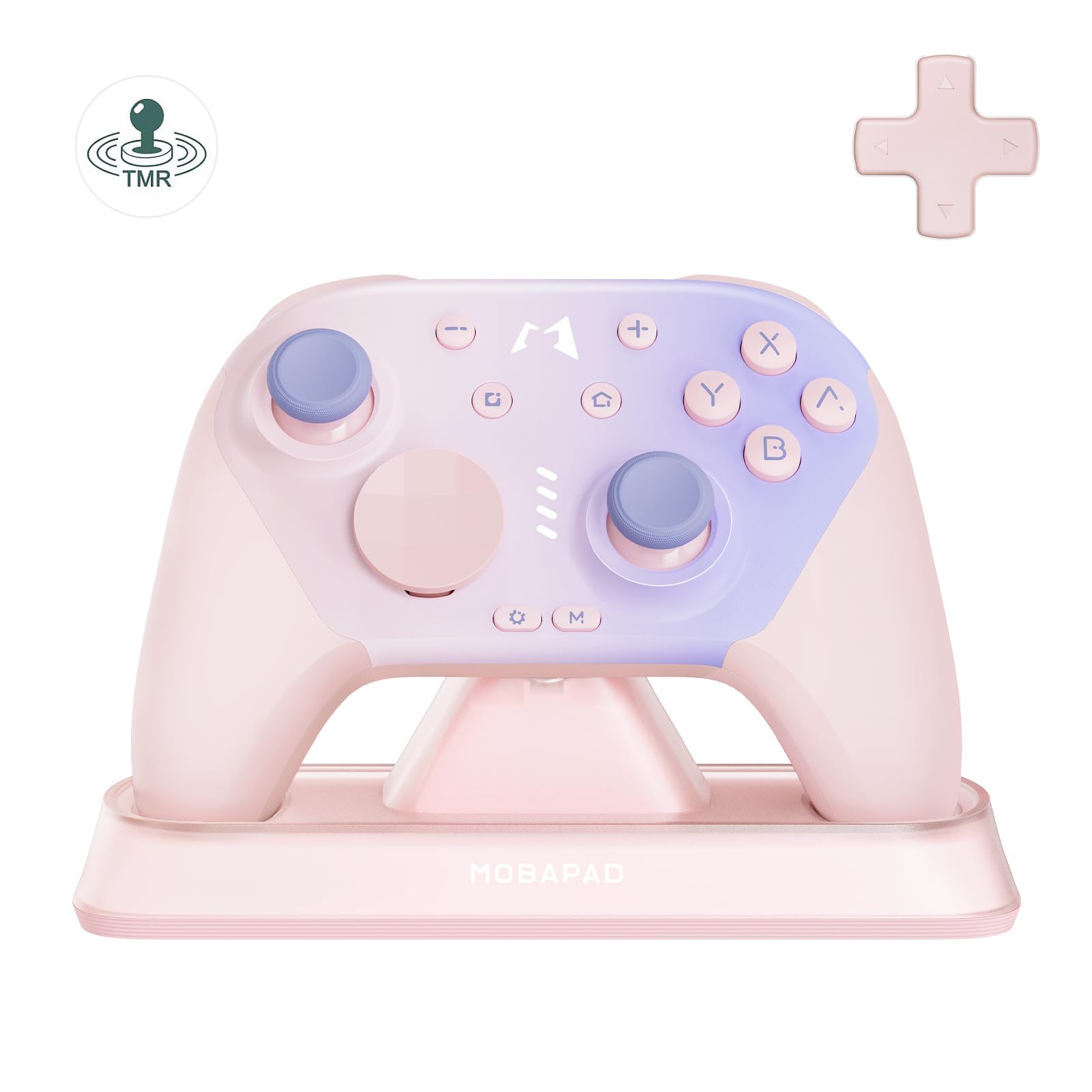 AKNES MOBAPAD CHITU 2 HD Controller für Switch/PC/Android/iOS (Pink) | TMR Glide Joysticks, Mechanische Tasten, HD Rumble, NFC, 6-Achsen, RGB-Dock, Programmierbare Rücktasten