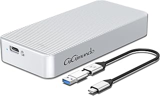 GiGimundo AJM40C NVMe Enclosure 40Gbps-PCIe 3.0x4 Aluminum SSD Case with UASP Support for M.2 Drives up to 4TB - Thunderbolt 3/4 Compatible - M.2 NVMe Caddy for M-Key SSD 2280 - Silver
