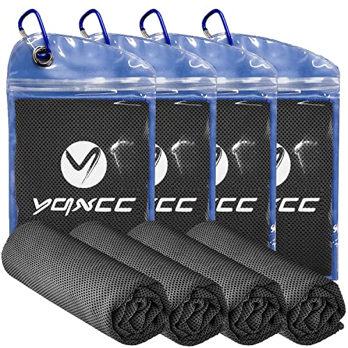 Image of YQXCC 4 Pack Cooling Towels (47 inchx12 inch), Ice Cool Towels for Neck & Face | Soft Breathable Microfiber, Instant Cooling Neck Wraps, Ideal for Yoga, Golf, Gym, Running, Camping & Hot Weather