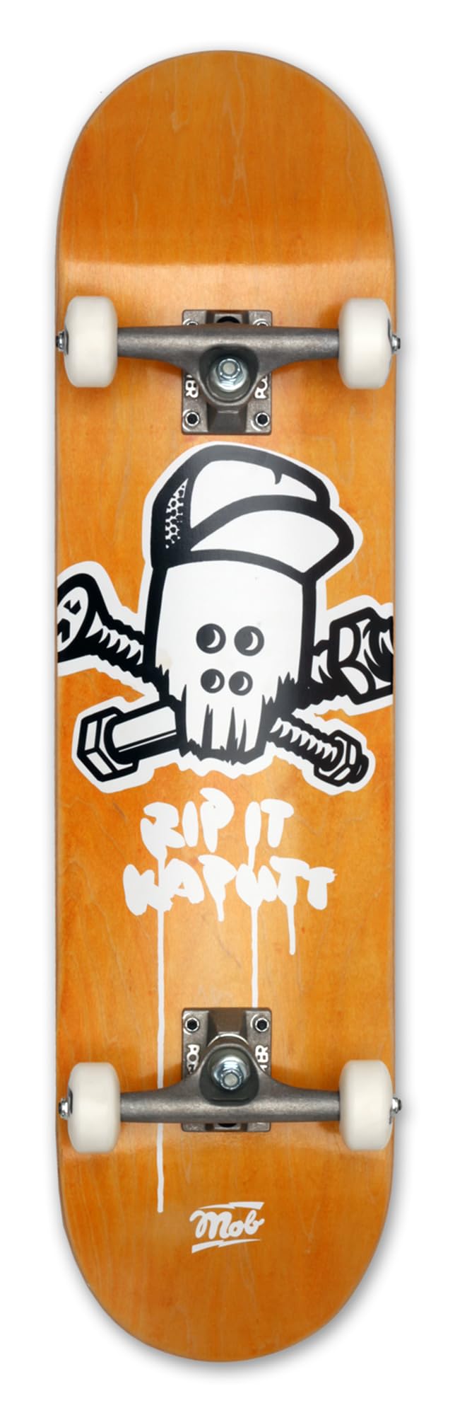 Mob Skateboard Skull 8.125 Complete – Tavola completa 32 x 8.125 pollici – Tavola in legno d'acero – Già montata – Skateboard per principianti e professionale per adolescenti, adulti – Rip It kaputt –