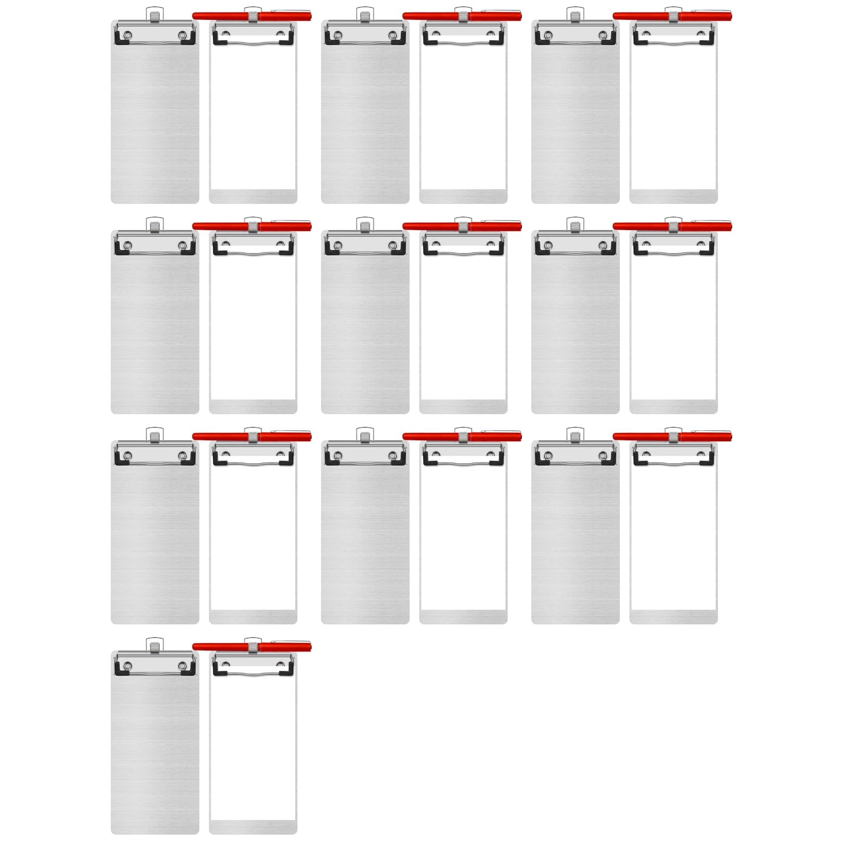 10X Portablocco nel Metallo e Alluminio con Portapenne Mini Portablocco nel Alluminio da 4,1 X 8,4 Pollici Portablocco A5 per Ufficio Scuola