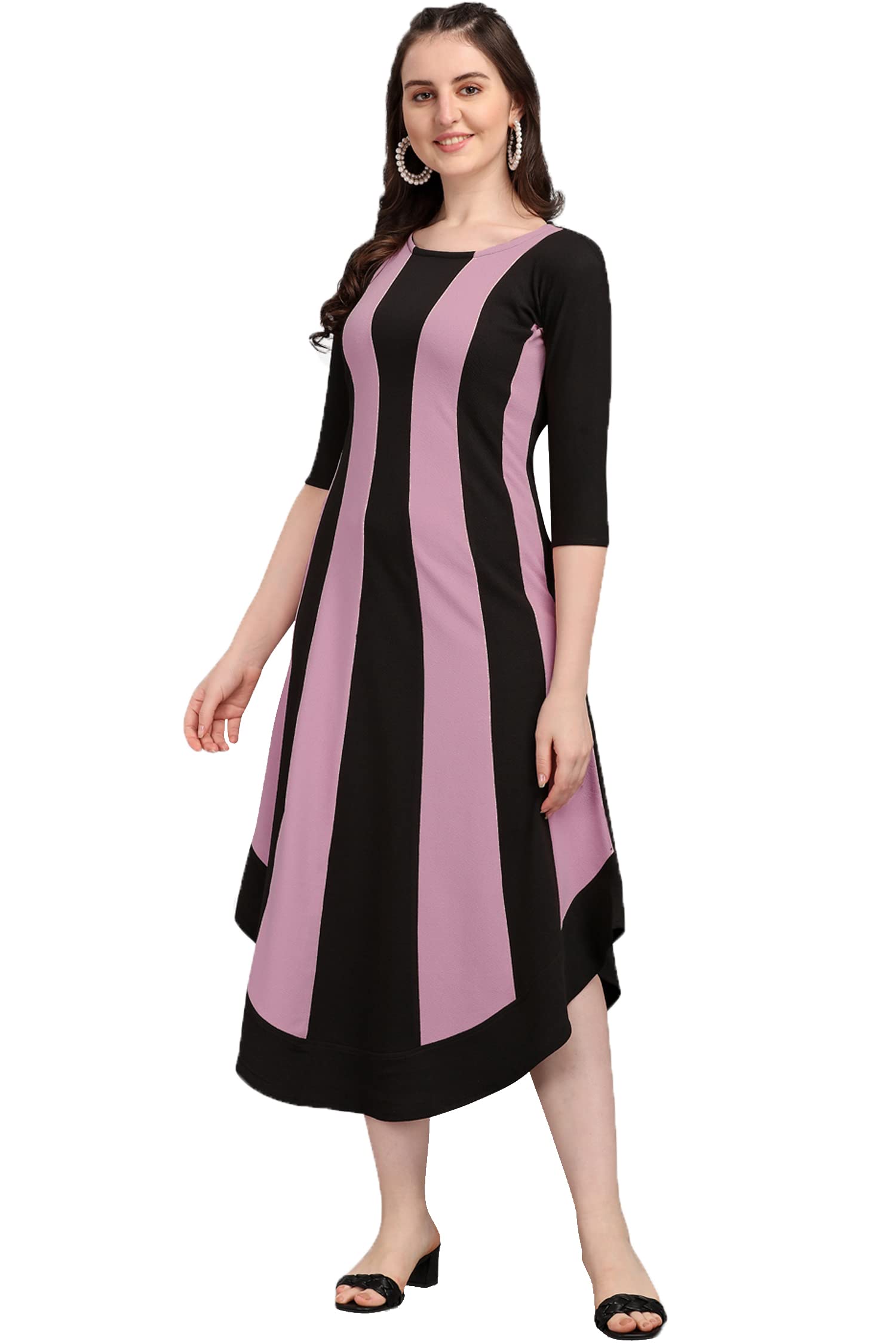 Purvaja Women's Corduroy Empire Waist Maxi Dress (Lucy-526-Lv-Bl-Xl_Light Violet