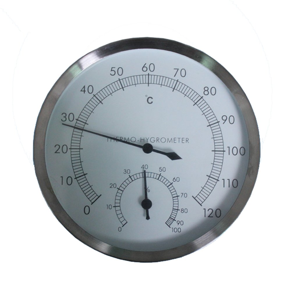 Stainless Steel Case Sauna Room Thermometer Hygrometer -0°c~120°c