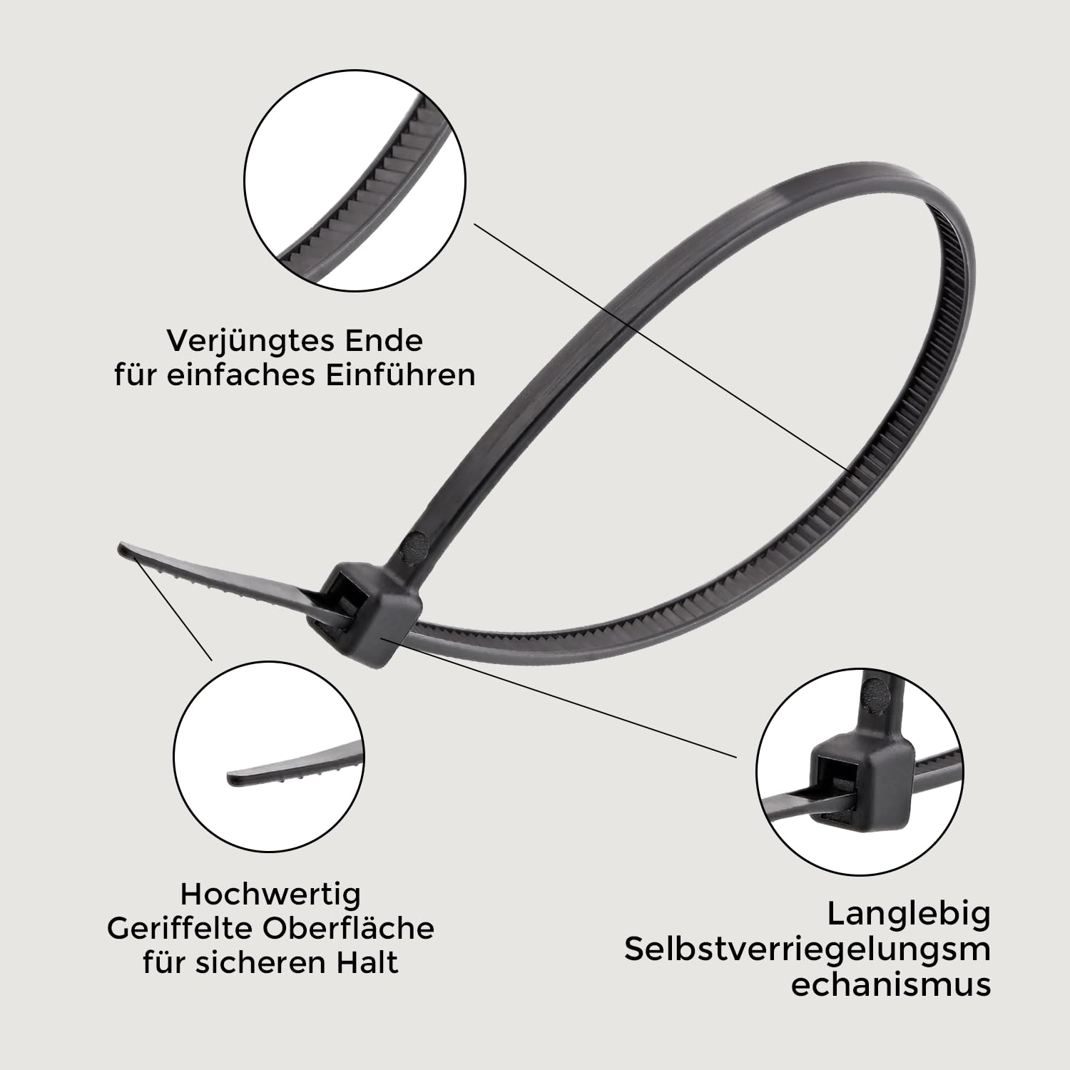 Fascette stringicavo nero, diverse misure, lunghezza 100-1000 mm, larghezza 2,5-9 mm (100, 9,0 mm x 1000 mm)