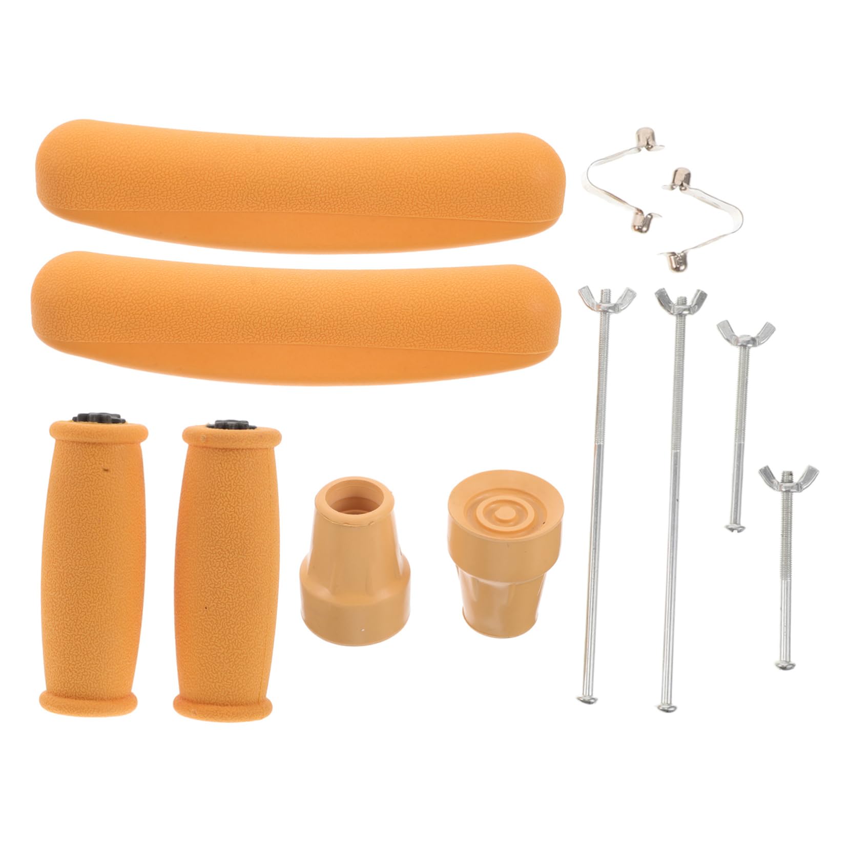 Homoyoyo Empuñaduras para Muletas Almohadilla Muletas Antideslizante, Repuesto de Goma y Metal para Bastón y Andador, 1 Set | Repuesto para Bastón y Andador, Diseño Ergonómico, Conjunto Metal, Ajuste Versátil