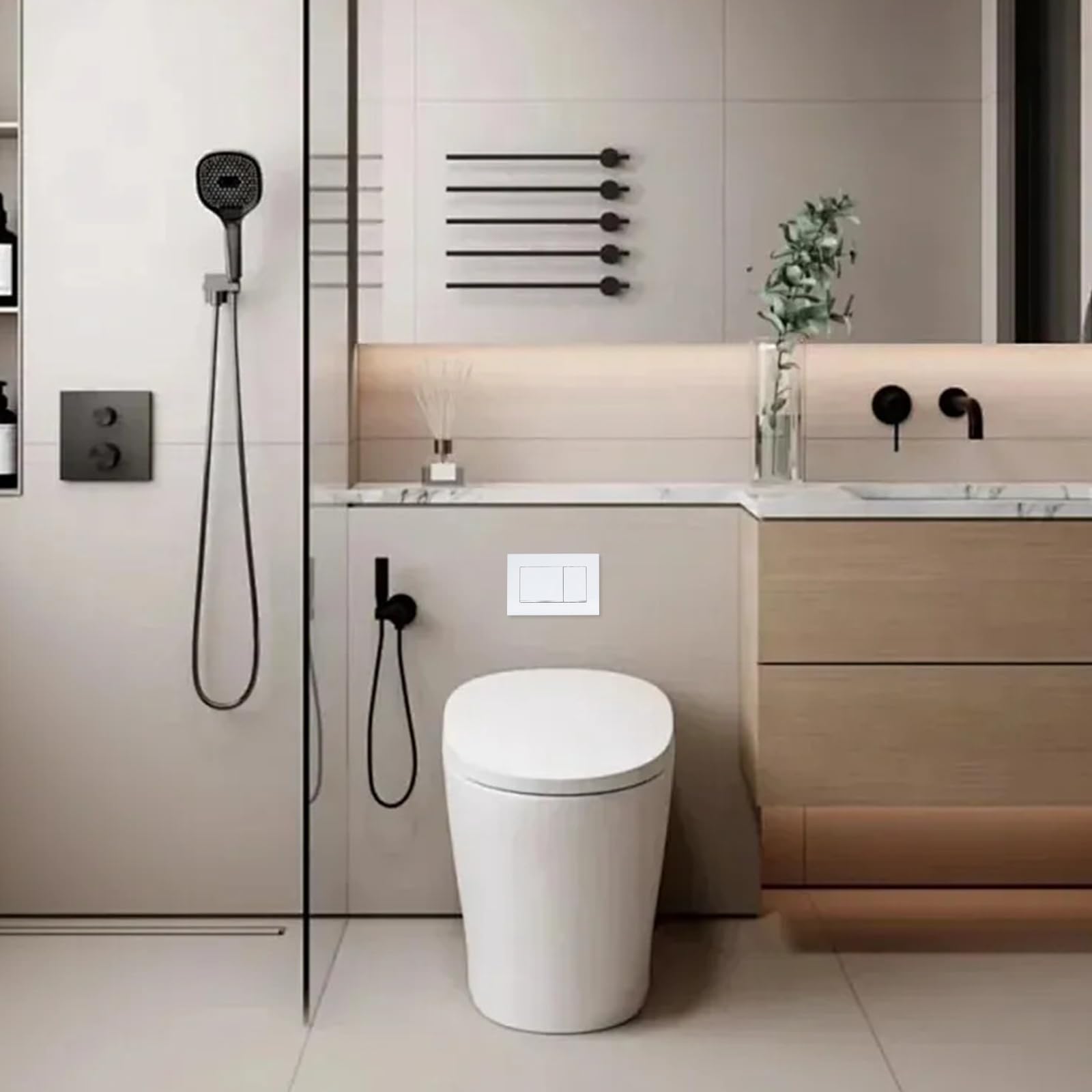 Piastra a pressione con set di rilascio del lavello, piastra a pressione WC compatibile con Geberit Sigma 30, plastica ABS per una maggiore durata e durata, facile installazione