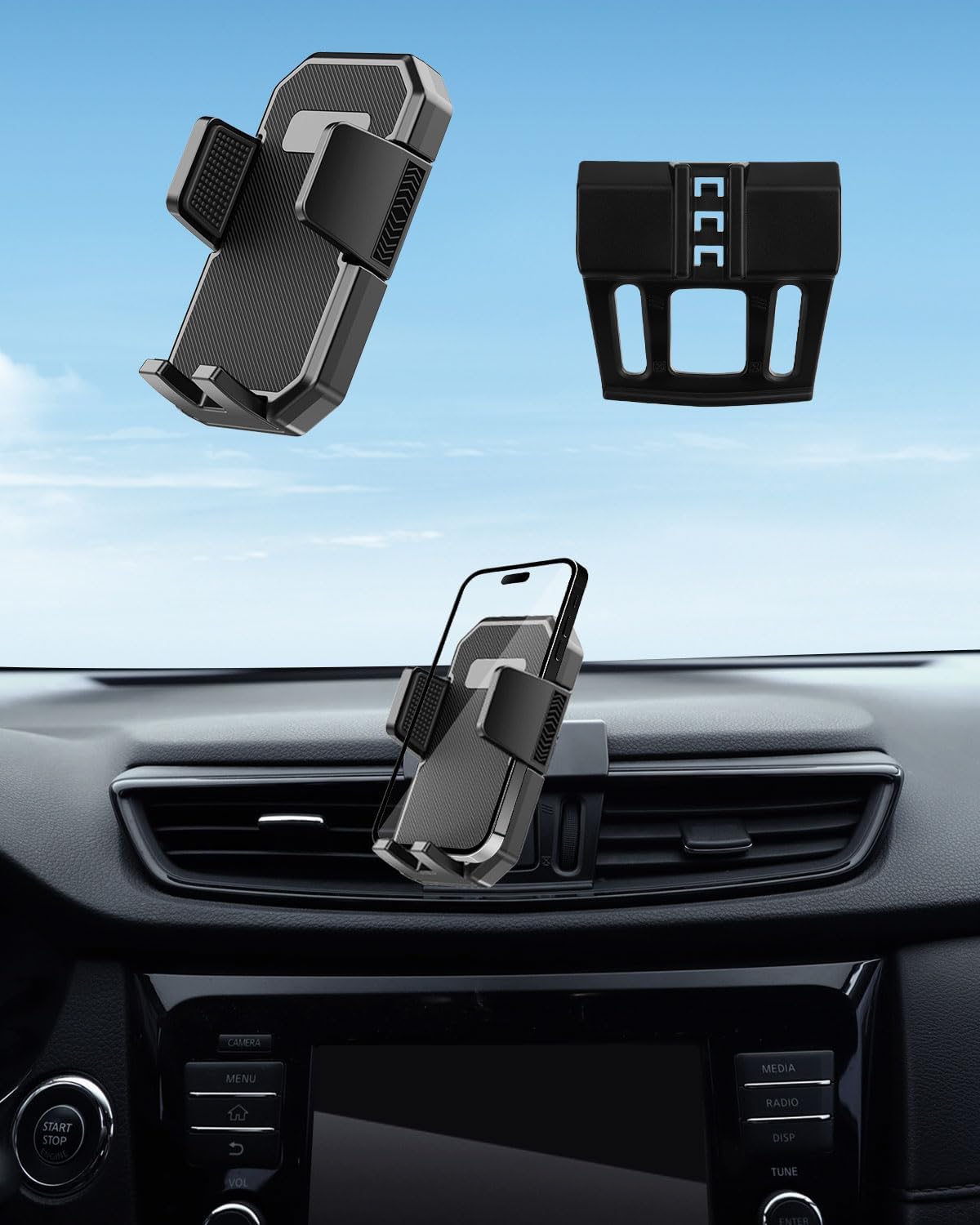PZK Car Phone Holder for Nissan Rogue 2014-2017 2018 2019 2020 Accessories Custom Air Vent Auto Lock Car Phone Mount Hands Free 360° Rotation Automobile Cradles for iPhone Samsung Galaxy