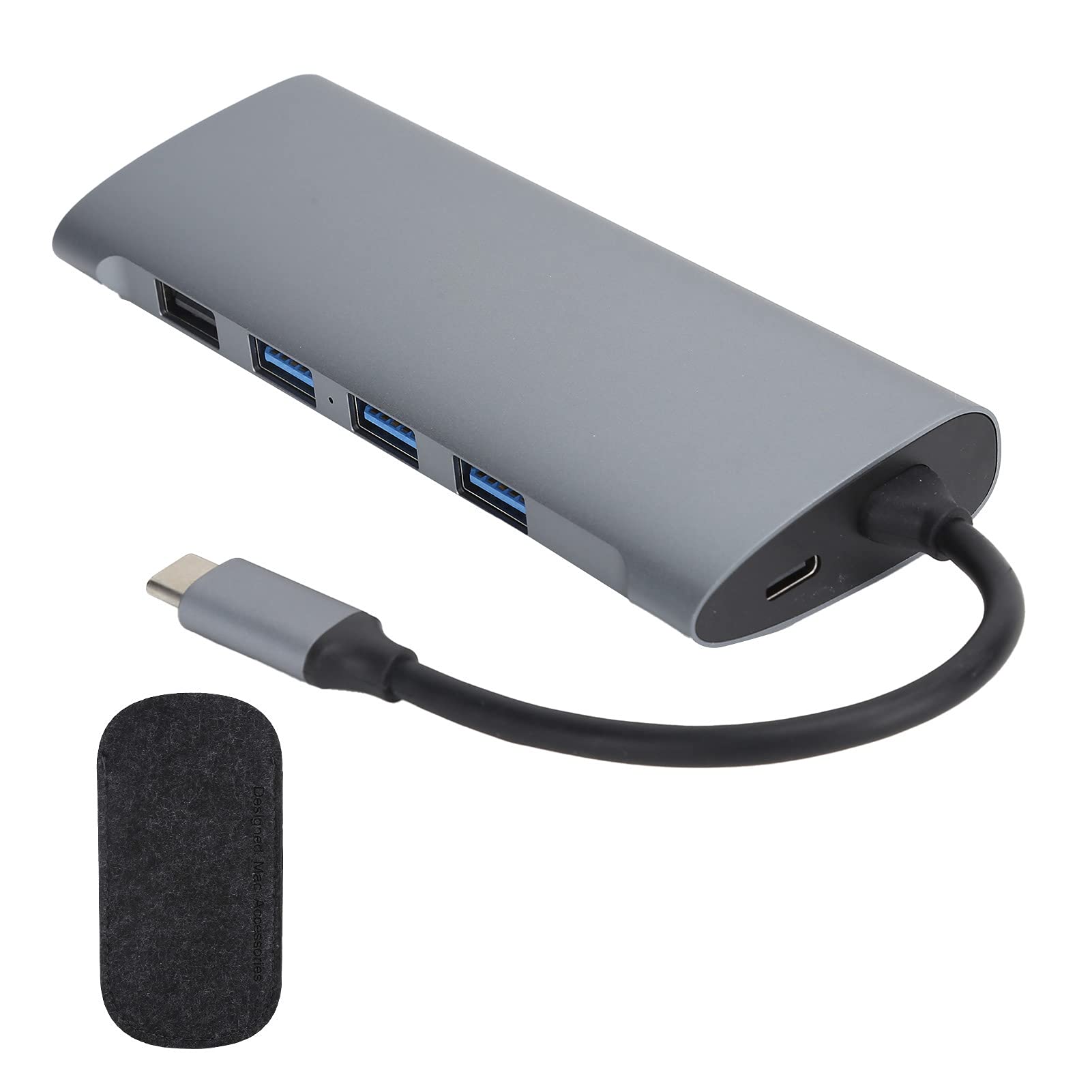 Komputerowa stacja dokująca 11 w 1, stacja dokująca typu C z gniazdem SDTF/karty, wyjście 4K przy 60 Hz, 3 porty USB 30, Gigabit Ethernet, szybkie ładowanie 60 W dla OS XWindowsLinux//laptopy