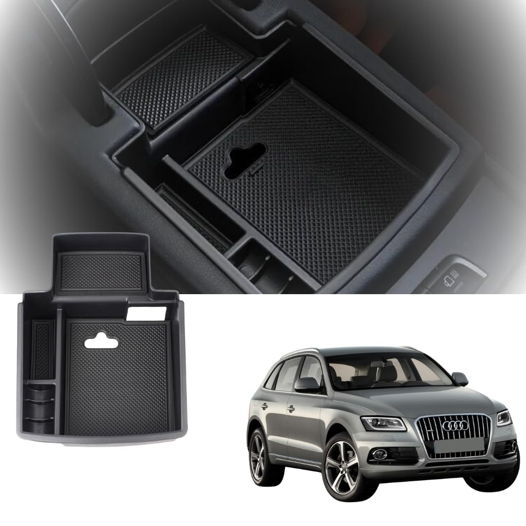 Center Armrest Console Organizer For Audi Q5 2010 2011 2012 2013 2015 2016 2017 2018 | Center Storage Box Organizer Tray | AUDI Accessories 2025