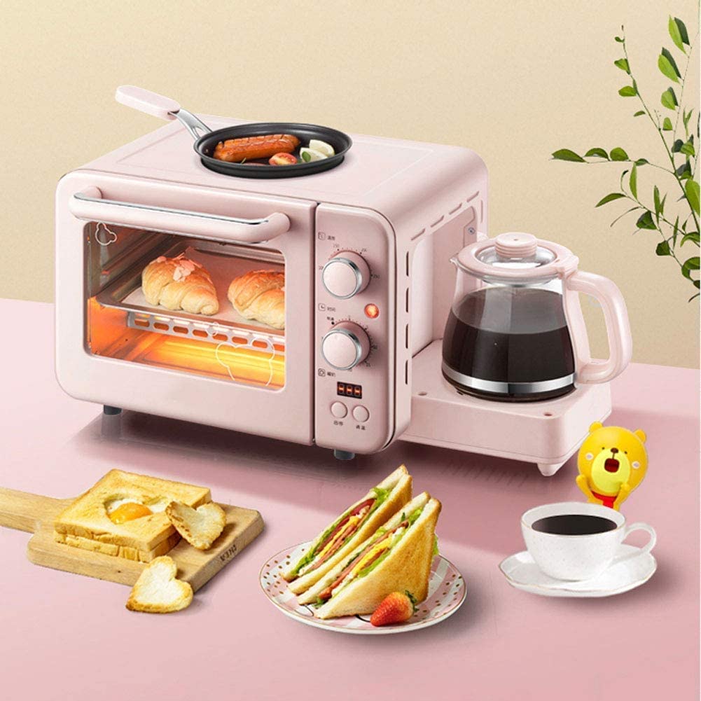 Rkyrrki Pink Air Fryer Oven Combo， Convection Toaster， Food Dehydrator， Functions To Fry， Roast， Dehydrate， Bake， Reheat (Pink) Useful