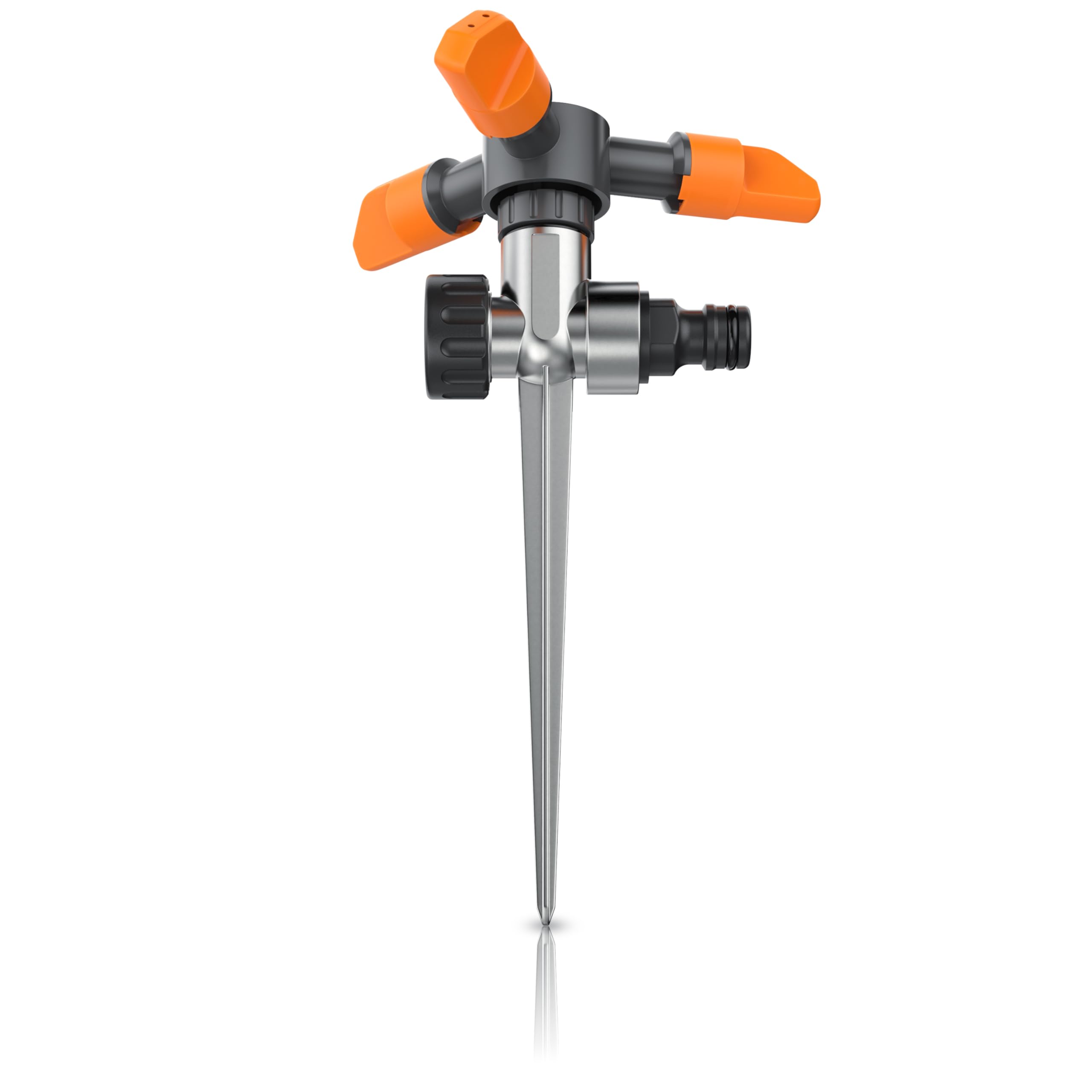 Brandson - Rasensprinkler 3/4 Zoll - mit Erdspieß – Rasensprenger 360 Grad Viereckregner Flächenregner Sprühregner - Sprinkler mit 3 Arm – Einstellbarer Winkel 45° - 90°