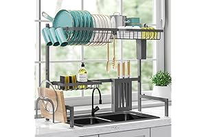 Stainless Steel Dish Rack, Expandable Kitchen Storage and Organization Rack