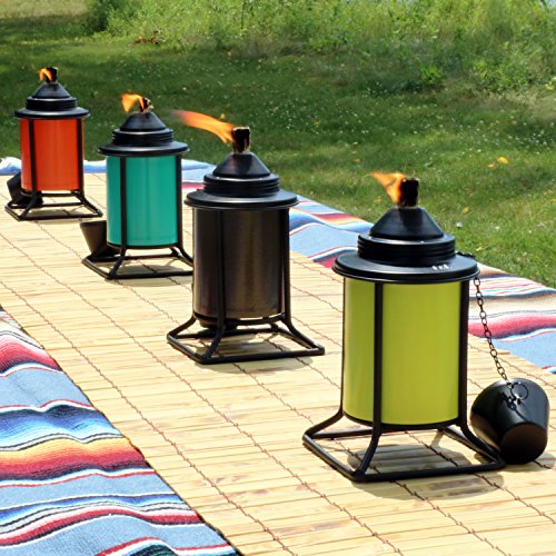 Sunnydaze Metal Tabletop Torches, Outdoor Patio And Lawn Torch, Multi-Color, Set Of 4 #TOP1