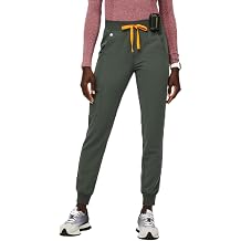 FIGS Zamora High Waisted Jogger Scrub Pants for Women Slim Fit, 6 Pockets, High Rise Yoga Waistband