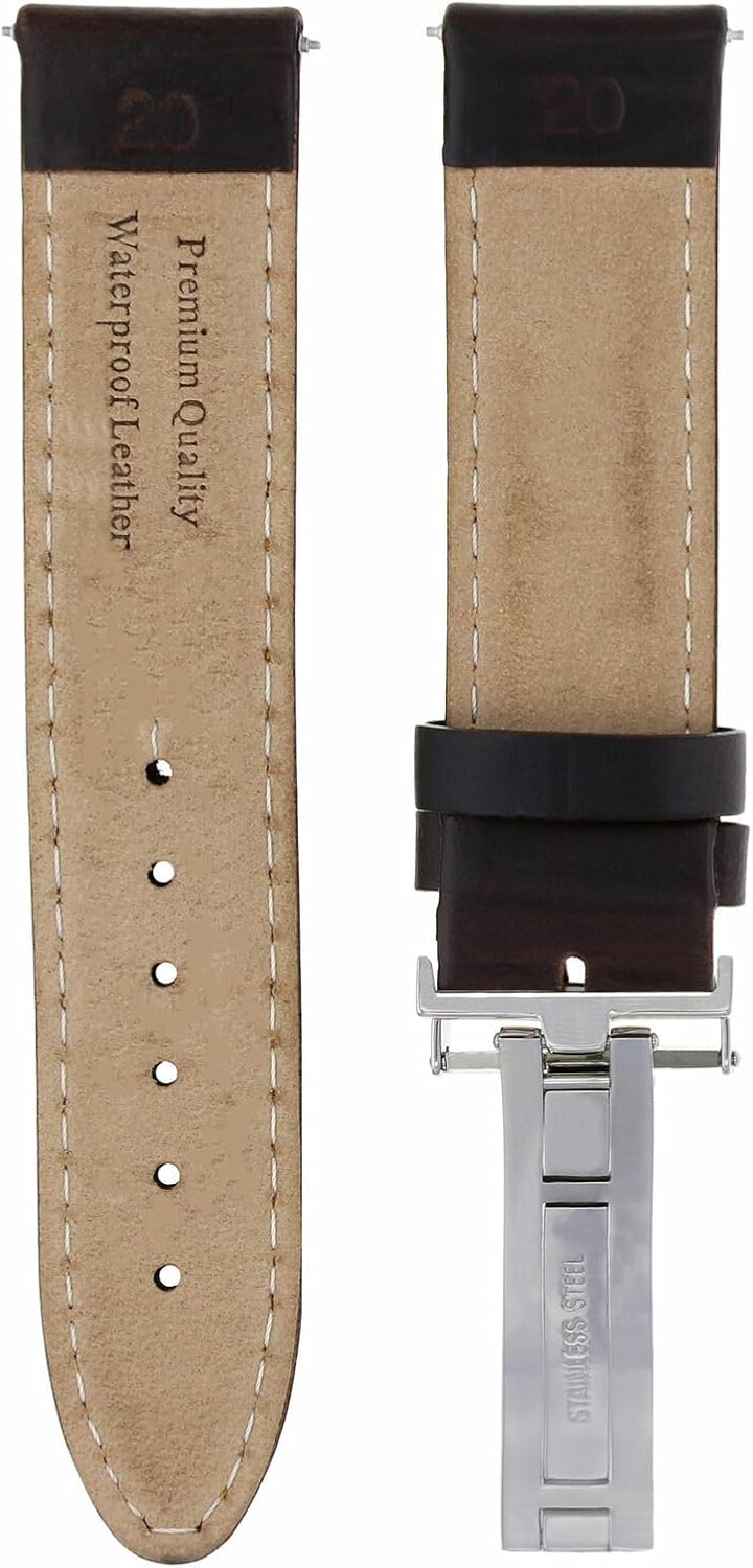 Ewatchparts 18-24mm Genuine Leather Watch Band Strap Smooth With Deployment Clasp Compatible With Franck Muller