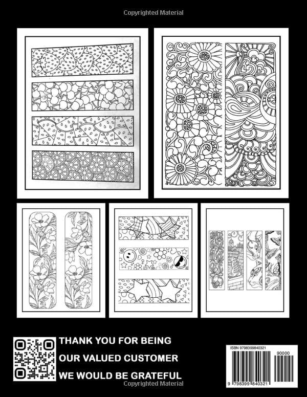 Bookmarks Coloring Book: 30 premium coloring pages for stress relief, birthdays, and creativity gifts. High-quality designs to color. Perfect gift ideas. image 3