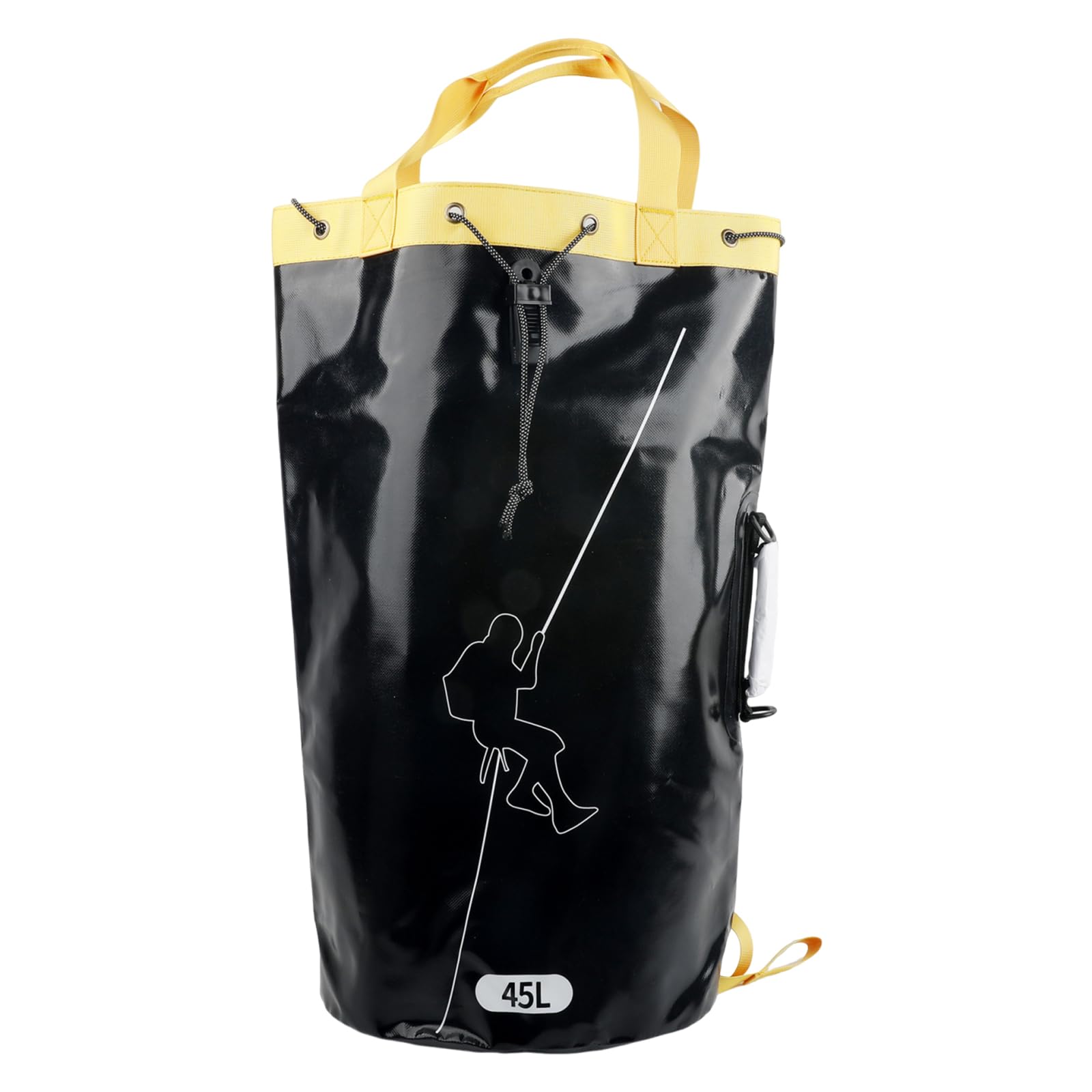 Outdoor-Kletterseiltasche, entleerbarer PVC-Aufbewahrungsrucksack, verdickte Rettungsausrüstungstasche (schwarz, 45 l)