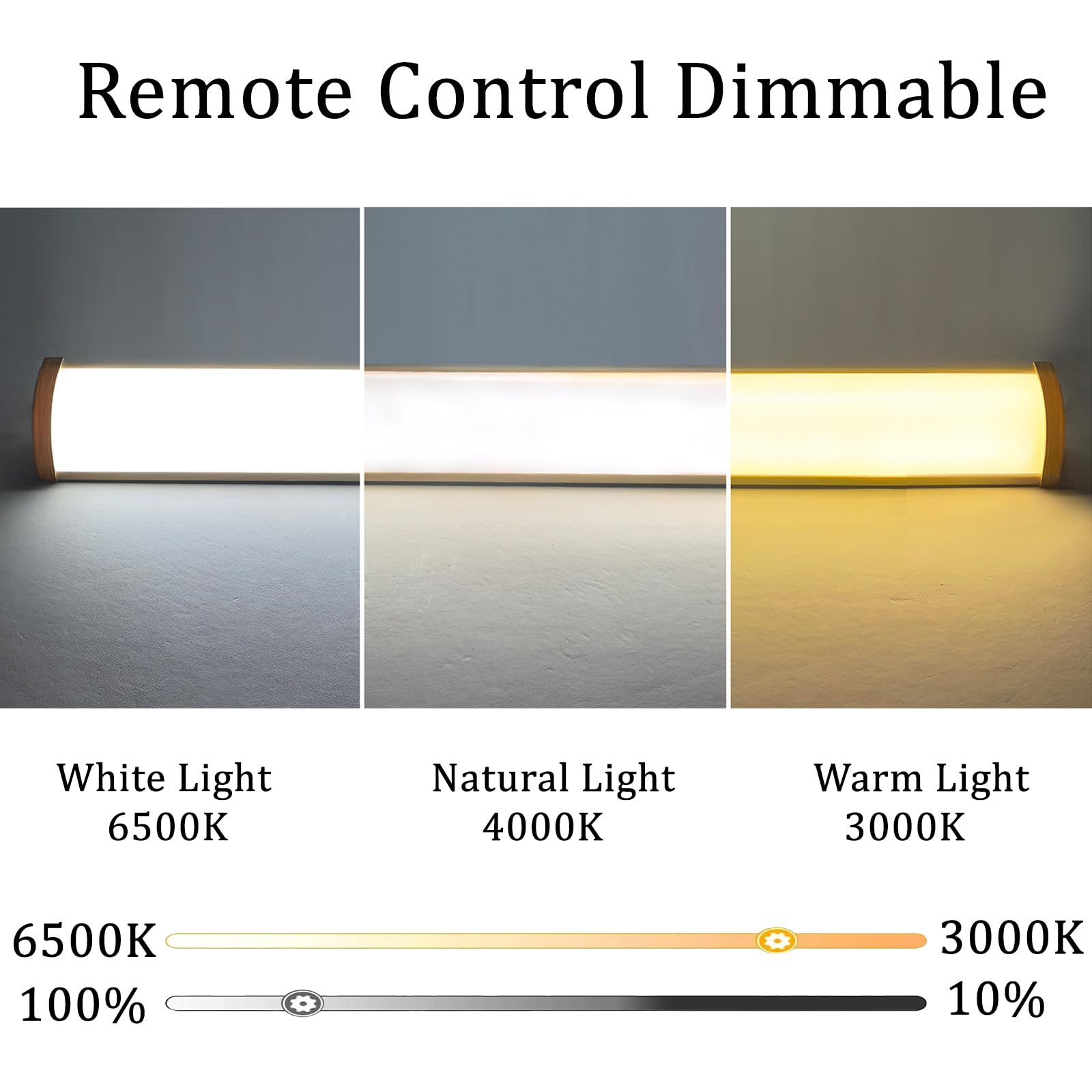 LED Innen Wandleuchten mit Fernbedienung Dimmbare Wandbeleuchtung Spiegelleuchte Modern Lange Aluminium Wasserdicht Wandleuchte Wohnzimmer Schlafzimmer Badezimmer Flur (Holzmaserung,120cm)