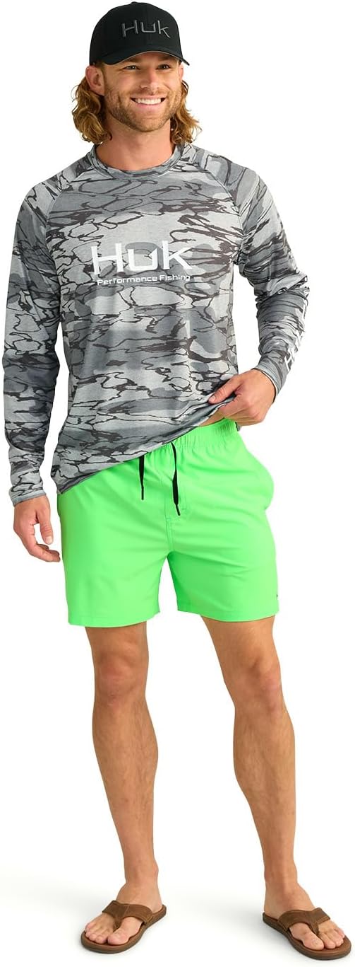 HUK Men's Standard Pursuit Volley, Quick-Dry Fishing Shorts, Summer Green