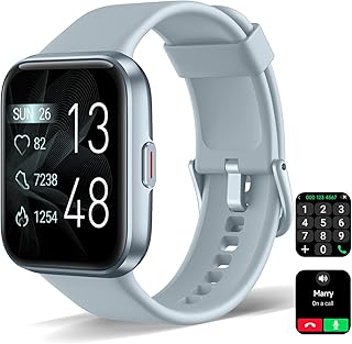 Smart Watch for Men Women [Answer/Make Call], 1.7" Touchscreen Fitness Tracker with Heart Rate Blood Oxygen Sleep Monitor Compatible with iPhone & Android, Alexa Built-in, IP68 Waterproof Watch