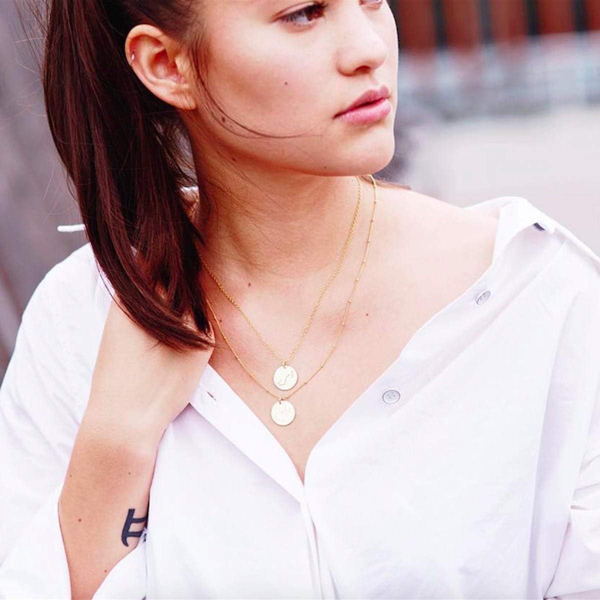 Capricorn Constellation Necklace with Monogram Engraving on Back in 14K Rose or Yellow Gold Filled or in Sterling Silver