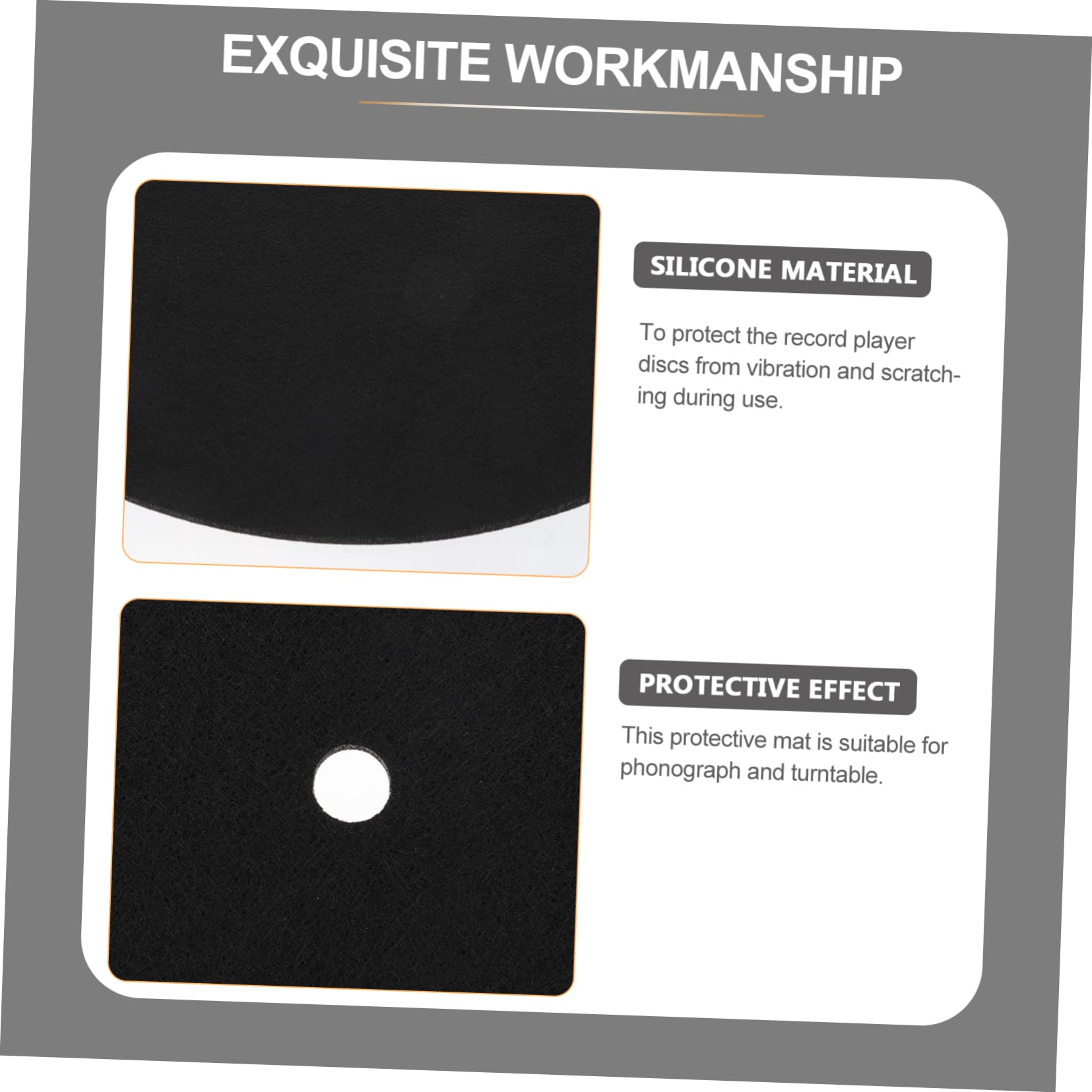 JOINPAYA Protect Your Record Player 12 Inch Vinyl Record Mat Non-slip Pad for Turntable