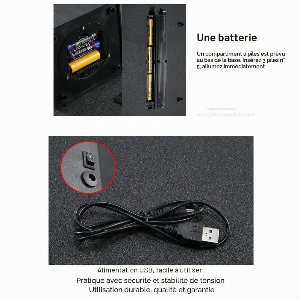 Lanternes de cheminée décoratives - Petite cheminée artificielle - Lampe à feu LED avec effet flamme - Cheminée portable à piles - Décoration de Noël pour l'intérieur et l'extérieur