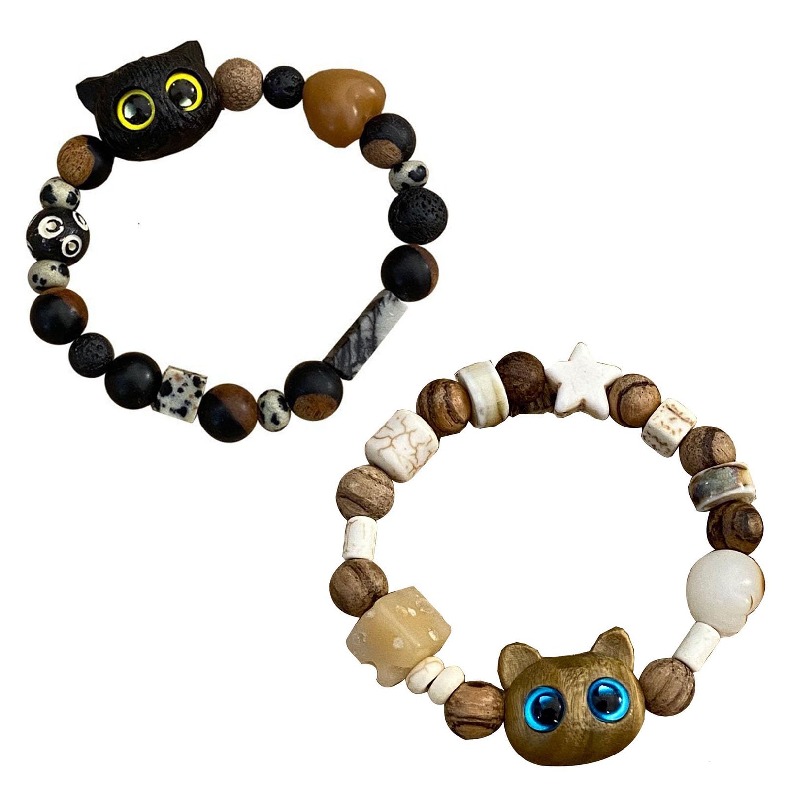 Cute Cat Bead Bracelets, Couple bracelets, Friendship Bracelets, Jewelry Gifts for Him and Her