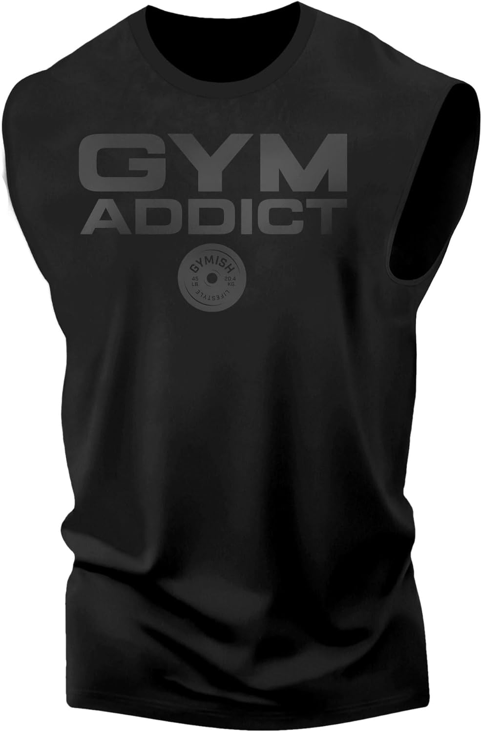 Gymish Lifestyle Gym Addict Graphic Fitness Tank, Sleeveless Bodybuilding Athletic Tank Top