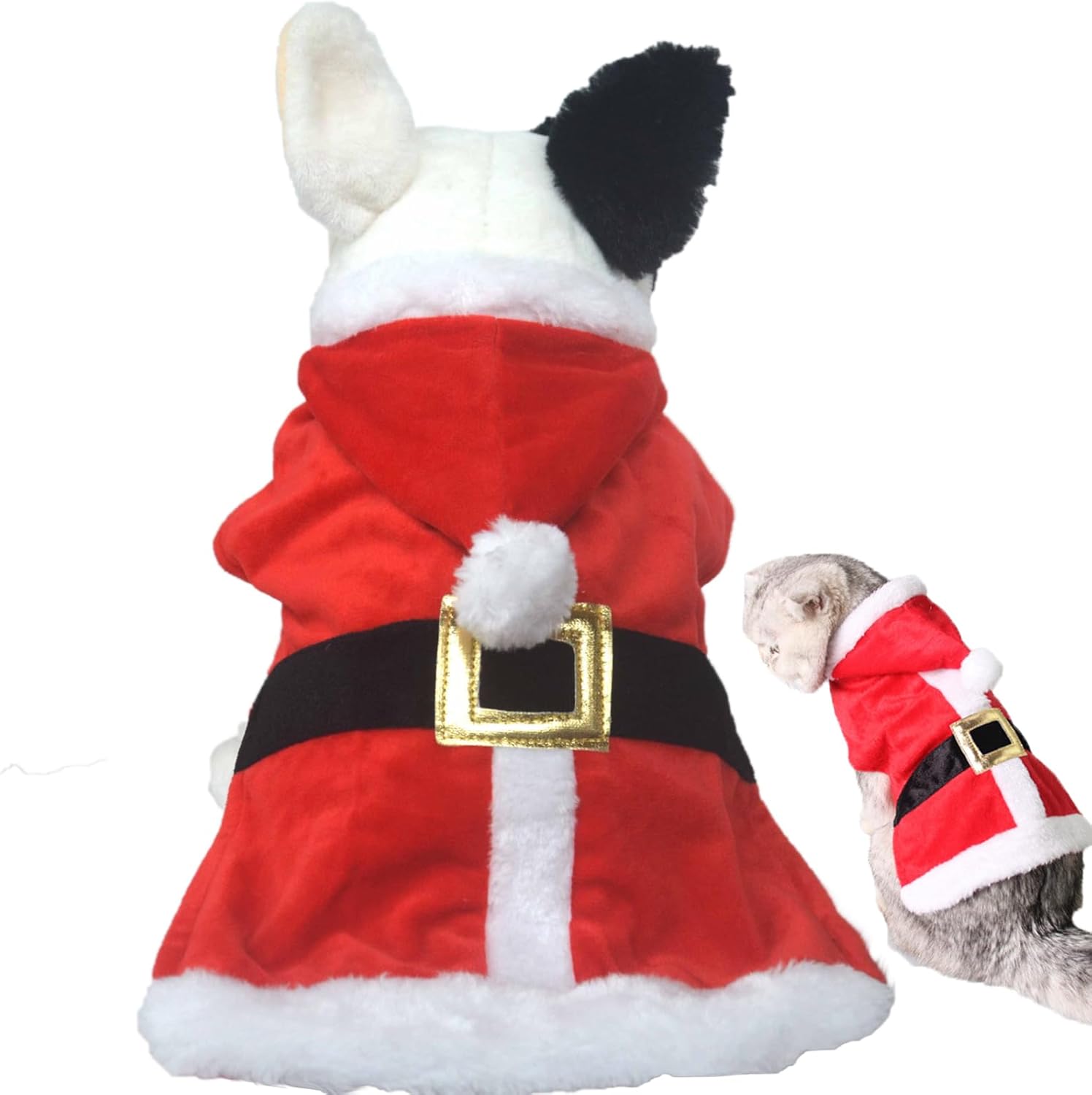 ABLAZEZAI Cat Christmas Costume, Pet Xmas Santa Claus