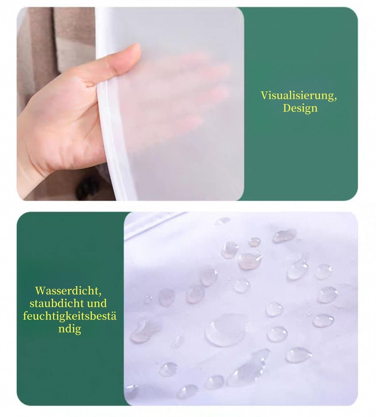 Kleiderstangen Abdeckung Staubdicht Atmungsaktiv Kleidersackschutz mit Reißverschlüssen PEVA Wasserdicht Feuchtigkeits und Mottenschutz Geeignet für einarmige Wäscheständer(A,130cm*50cm*150cm)