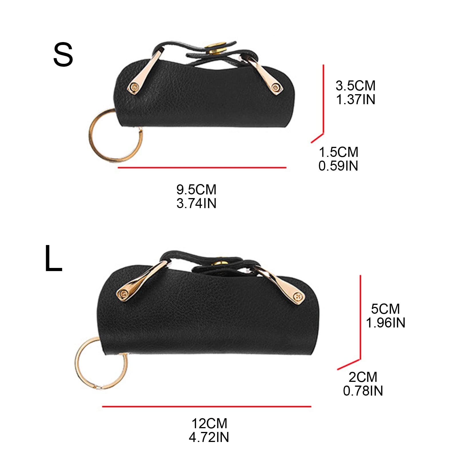 Psdndeww Portable Leather for Key Wallet Vintage DIY for Creative Short Car Keys Holder O