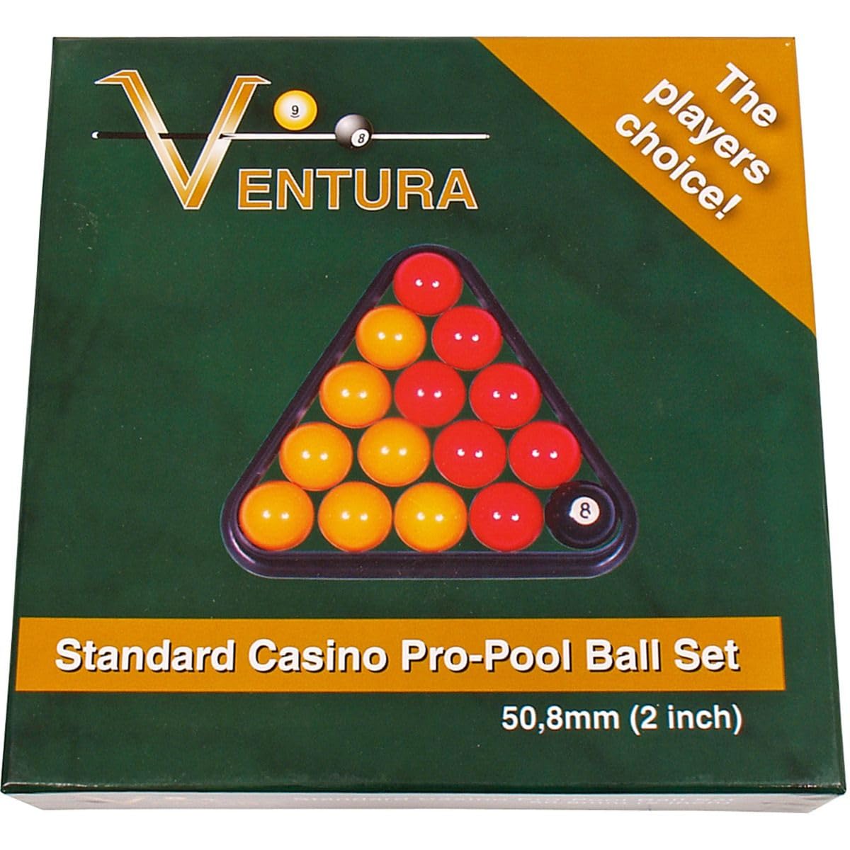 Générique Boules de Billard Pool 50,8 mm, 16 Pièces, Rouge et Jaune
