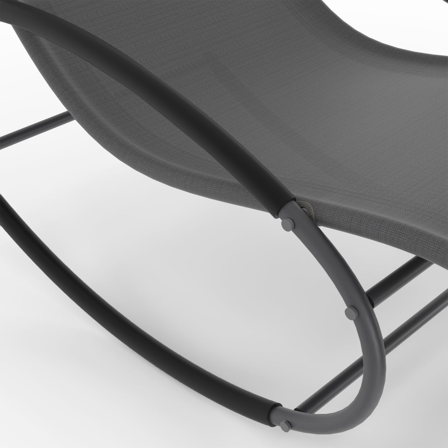 IDMarket - Set di 2 sedie a Dondolo da Giardino Malawi in Tela Grigia e Grigio Antracite